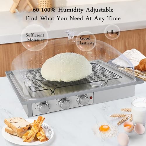 Scatola per la lievitazione dell'impasto con controllo della temperatura e dell'umidità, funzioni timer per pane, yogurt e fermentazione, ideale per cuocere e cucinare in casa