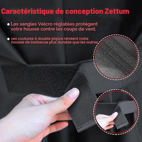 Zettum Housse de barbecue 170 cm - 7108 - Housse de barbecue Exterieur pour barbecue à gaz Summit 400 Series - Bâche de Protection imperméable - Housse pour Weber Summit 470, 420, 2022 Genesis S-325s, – vue 5