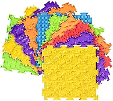 Adnee 10 Pcs Massage Game Mat- Anti-Slip Sensory Mat- Massage Puzzle Floor Mats Carpet for Sense Training