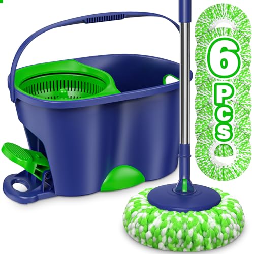 EHADOO Spin Mop and Bucket Set: Mop Bucket System for Floor Cleaning