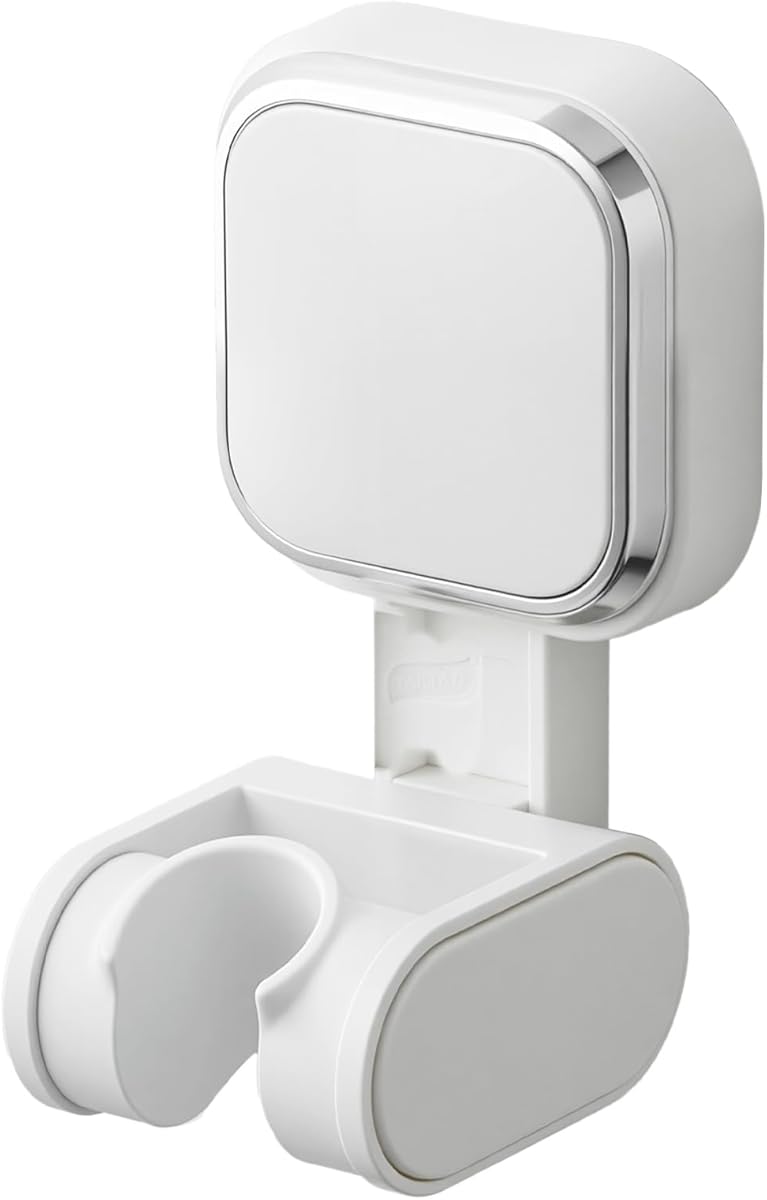 TAILI Suction Shower Head Holder Replacement, MAX Hold 3 KG, Universal Shower Head Bracket Wall Mounted, for Bathroom, Height & Large Angle Adjustable, Self Adhesive, Square Suction Cup, White