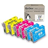 BeOne T069 Ink Cartridges Remanufactured Replacement for Epson 69 T069 to Use with Stylus NX100 NX110 NX215 NX300 NX400 NX415 NX510 NX515 Workforce 30 40 310 500 600 610 615 (6-Pack; 2C, 2M, 2Y)