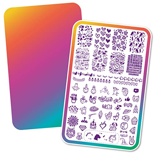 Nail Art Stamping Plate - Liga Nailista - Unique & Original Design By Colombian Nail Artist H la Cosedora