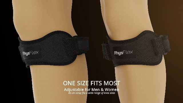 Image of PhysFlex 2 Pack Patella Knee Brace - Knee Support and Pain Relief, Running, Hiking, Basketball, Jumpers Knee, Tendonitis, Adjustable Strap Patellar Tendon Stabilizer (Beige)