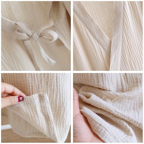 Bata de baño holgada para mujer: kimono transpirable y pijama de algodón 3