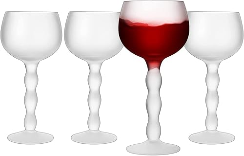 The Wine Savant Aesthetic Cloud - Elegantes copas de vino y agua de cristal, sopladas a mano, vasos de chorro de arena de moda de primera calidad,