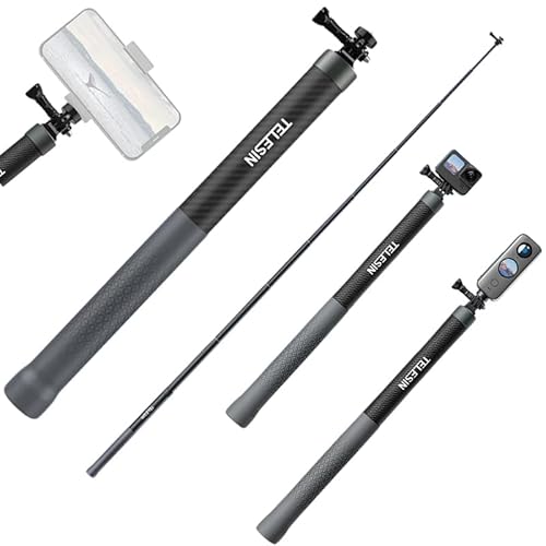 Gopro Hero 13 12 11 10 9 8 7/OSMO POCKET 3 2/Osmo 360 対応 3M 炭素繊維 自撮り棒 44-300cm 7段階伸縮 じどり棒 Insta360 Go Ultra/Ace Pro2/ONE X5 X4 X