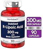 R Lipoic Acid 300mg Stabilized | 90 Capsules | Plus Biotin Optimizer | Non-GMO, Gluten Free | Na-RALA Supplement | by Horbaach