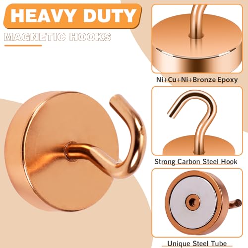 Image of Neosmuk Magnetic Hooks Steel Tube Design for Cruise,80lb+ Bronze,10 Pack