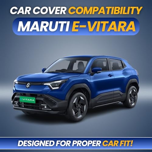 Image of Car Cover for Maruti Suzuki e Vitara EV | 100% Waterproof Heavy-Duty 3-Layer Car Body Cover | All-Weather Rain, UV, Heat & Dust Protection | Custom Fit | Mirror & Antenna Pockets | Navy Blue