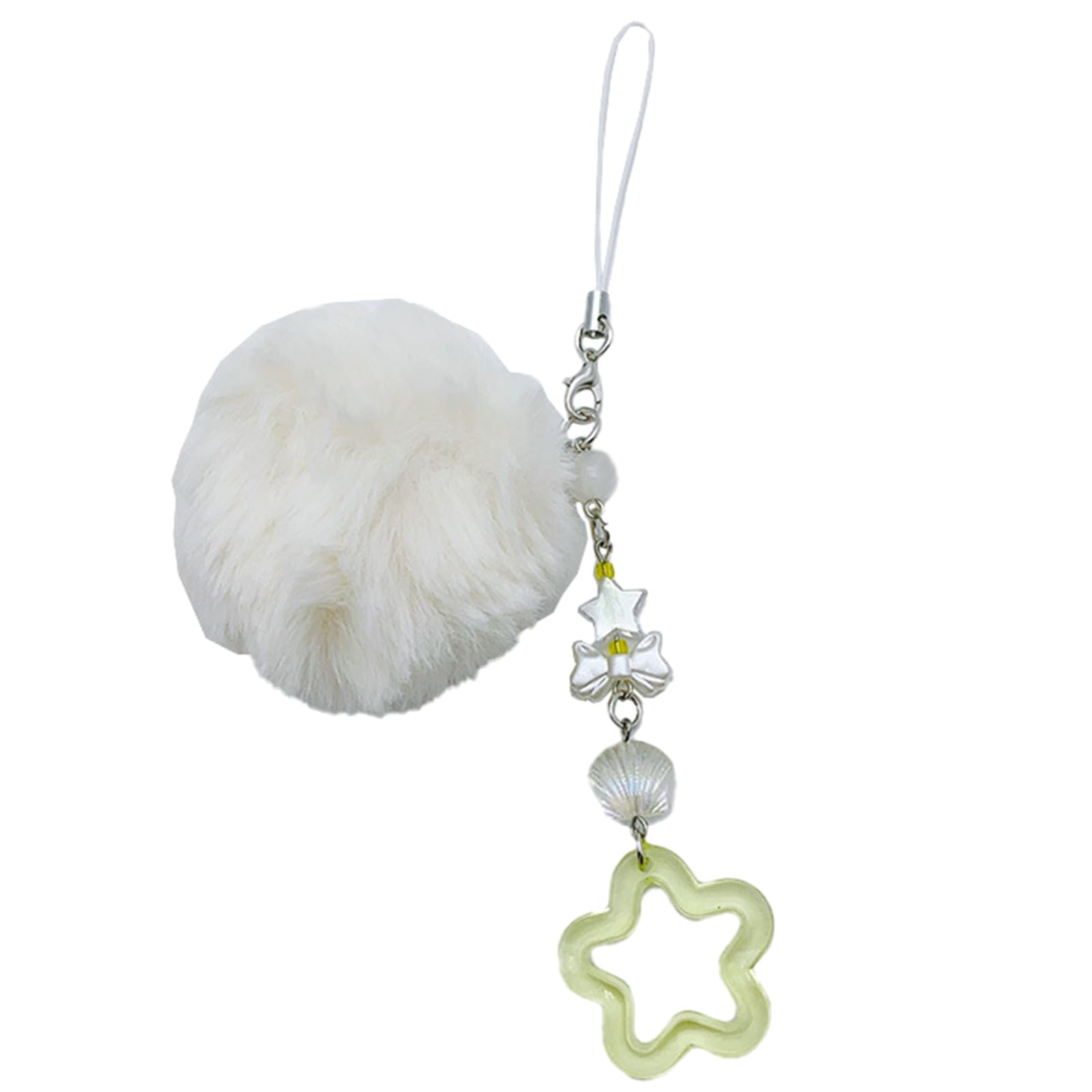 NEWFT Handmade Soft Ball Phone Charm Star Keychain for Phone and Bag Decoration