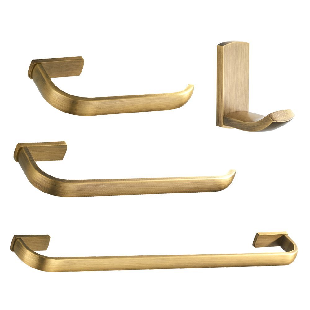 Toallero de pared de latón envejecido para baño, acabado cepillado, soporte para toallas, color dorado