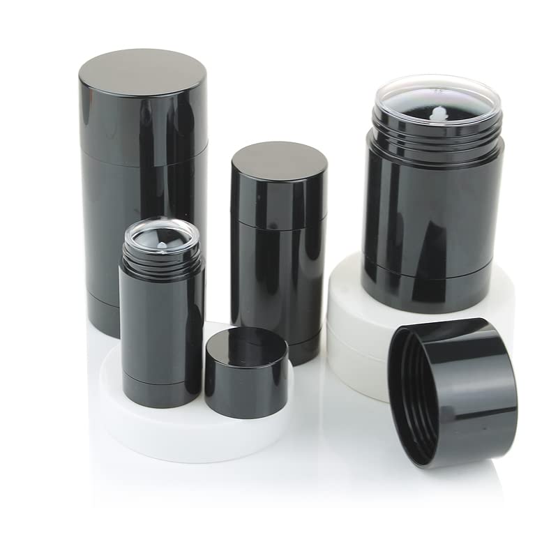 Miniatura 7 de 10 tubos de desodorante retorcidos negros vacíos de brillo labial, tubos de lápiz labial, contenedores y tubos de desodorante redondos de viaje (0.5