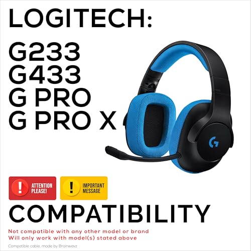 Cable de audio de reemplazo BRAINWAVZ compatible con Logitech miniatura 2