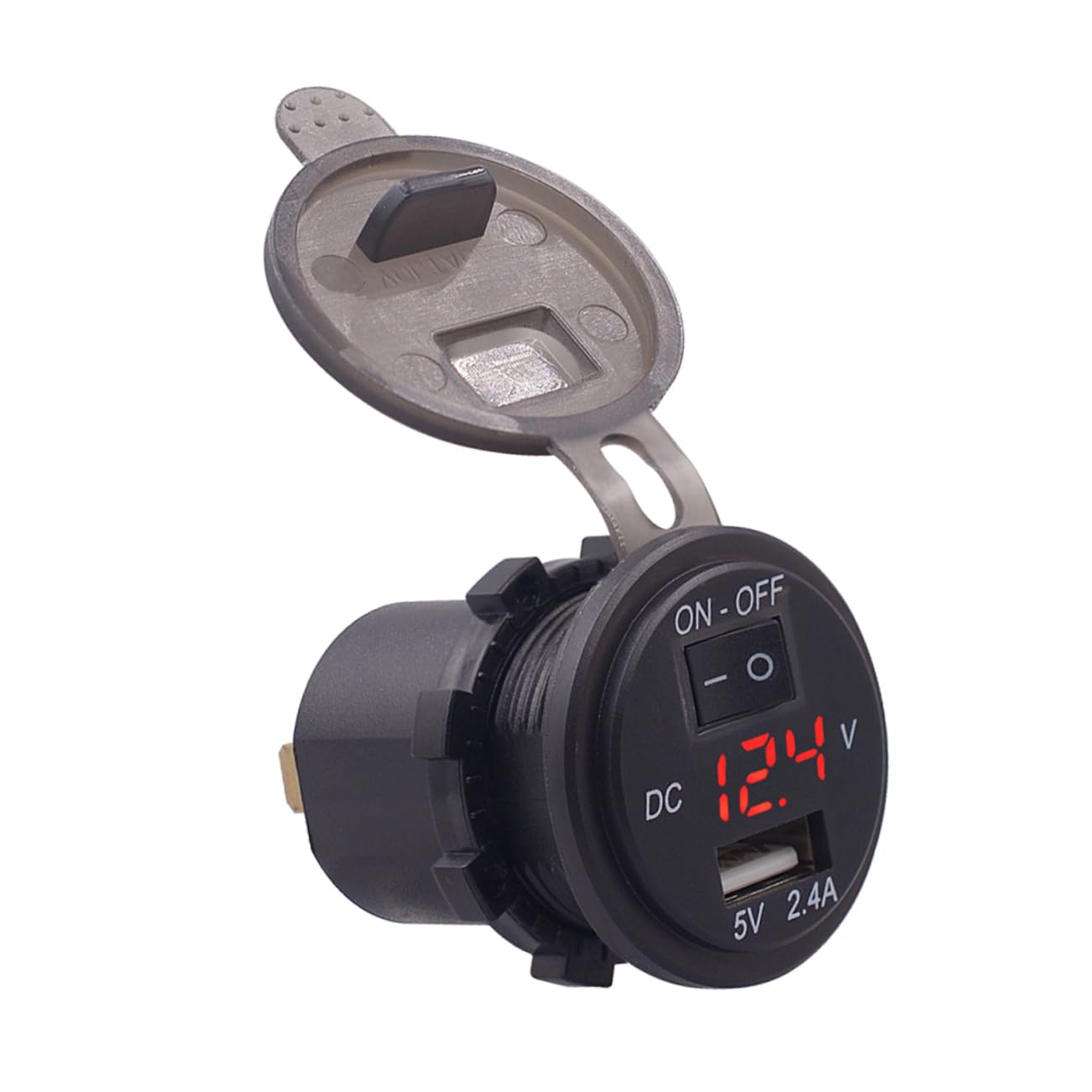 Artibetter 3piezas Cargador De Teléfono Móvil para Coche con Pantalla Digital y Protección para Motocicletas y Vehículos Eléctricos Luz Indicadora Roja