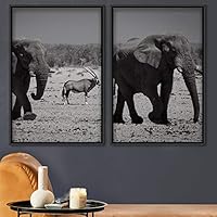 2 Piece Framed Canvas Wall Art Animals Canvas Prints Home Artwork Decoration for Living Room,Bedroom - 16