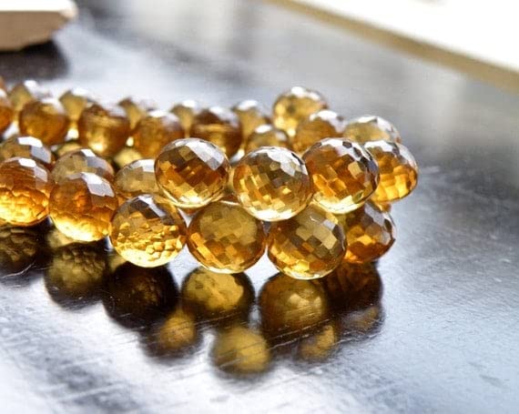 Quartz bière en perles briolettes pour fabriquer vos bijoux d'été