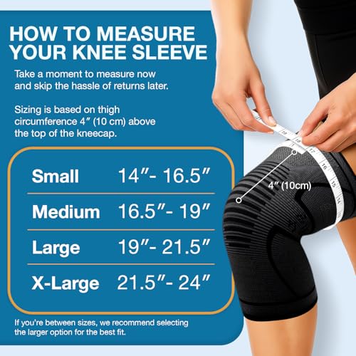 UFlex Athletics Knee Brace for Men and Women Knee Compression Sleeve Support for Arthritis Joint Pain Relief, Workout, Swelling, Sports, Circulation, Running, Recovery Support for ACL & Meniscus Tear