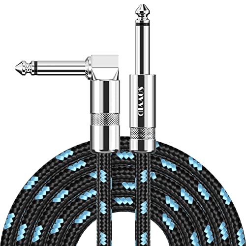 Câble de guitare anti-parasite jack 6.35mm coudé solide 3m