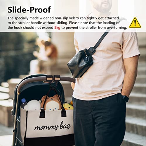 Image of TOPDesign Universal Baby Stroller Organizer, Stroller Caddy with Heightened Insulated Cup Holders & Non-Slip Secure Hooks Accessories, Fits Most Strollers, Machine Washable (Zoo)