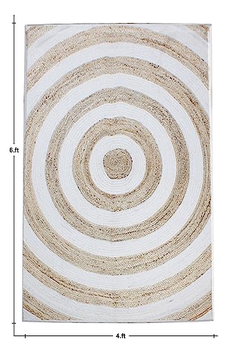 Tapis tressé en coton kilim bohème multicolore 122x243cm grand format