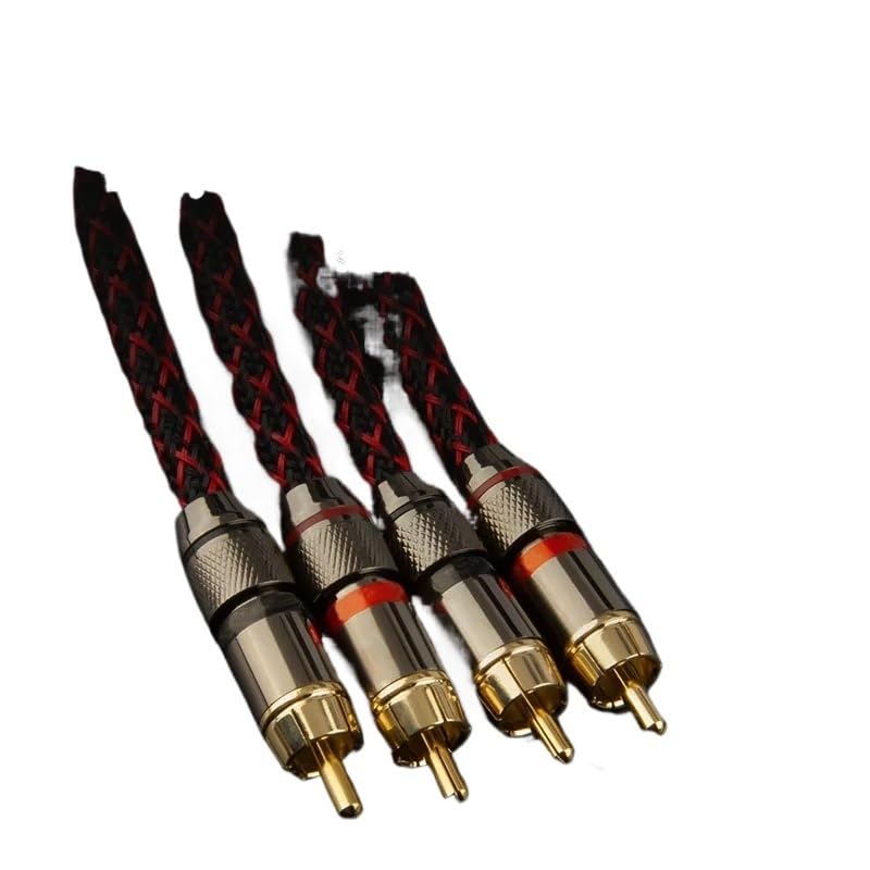 1 Pair 2 R/*C*A to 2 R/*C*A Interconnect Cables HiFi Stereo 4N OFC Male to Male for Amplifier DAC TV car Audio(300CM)