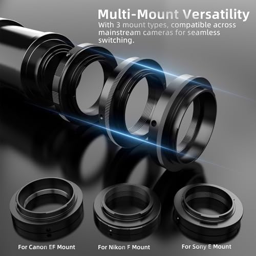 Image of 420-800mm f /8.3 Manual Zoom Lens, Moon /Wildlife | Manual Focus only, 3 T-mount Adapter, f /8.3-16, Bright Daylight + Sturdy Tripod Required, No AF /IS /Electronics
