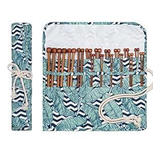 Aeelike Bamboo Knitting Needles 18 Pairs Knitting Needles Set – 10 Inches Wooden Knitting Needle Single Point Knitting Needles with Roll Bag – Portable Knitting Needle Set for Beginners (2mm – 10mm)