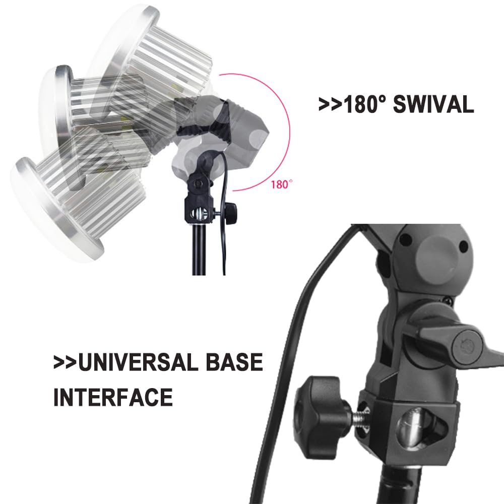 2 X Fotografia Lampada Fotografica Singolo Supporto E27 Attacco Clip Studio EU Spina