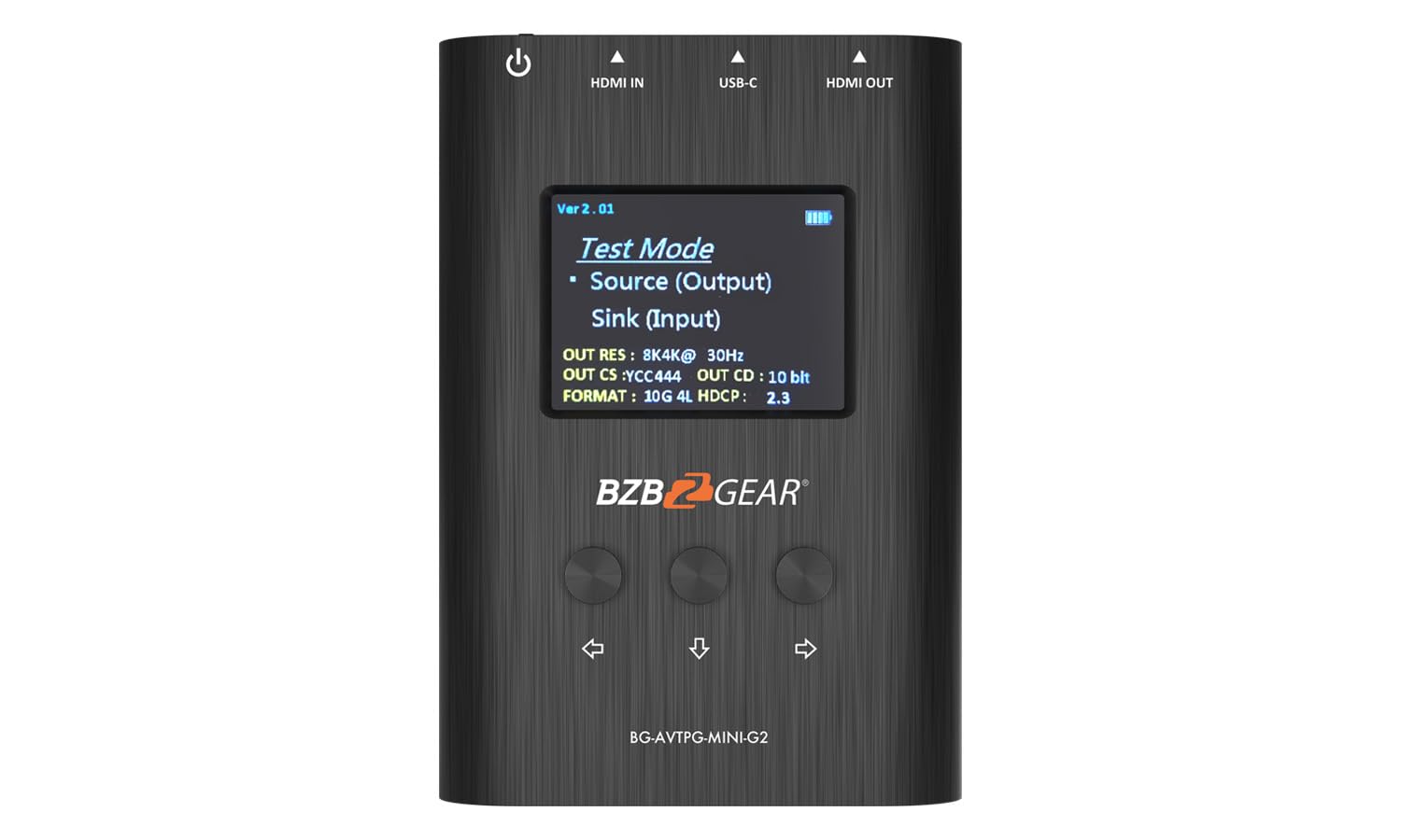 BZBGEAR 1080P FHD/4K UHD/8K HDMI 2.1 48GBPS Portable Signal Test Generator and Analyzer - BG-AVTPG-Mini-G2