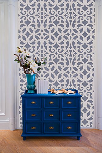 Medium Wall Stencil - Trellis Pattern Wallpaper Stencils - Wall Stencils for Painting Stencils - Large Design for Bedroom Wall Art - DIY Wall Mural Pattern Stencils