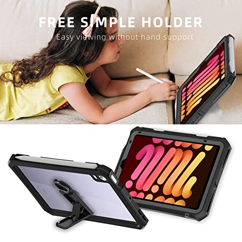 Ipad Mini 6 Case, Waterproof Case For Ipad Mini 6Th Generation With Built-In Screen Protector Pencil Holder, Full Body Rugged Shockproof Dropproof Protective Ipad Mini 6 Heavy Duty Cover 2021 8.3 Inch #TOP5