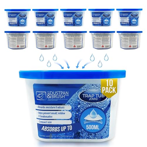 Moisture Trap Car Dehumidifier Disposable Tub - High Performance Moisture Absorber Tubs - Absorbs Up to 500ml - Interior Dehumidifiers for Home and Car Accessories (PACK OF 10)