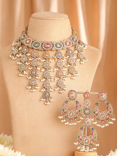 Image of Rubans Pearl Beaded Necklace Set Jewellery Gift for Women & Girls