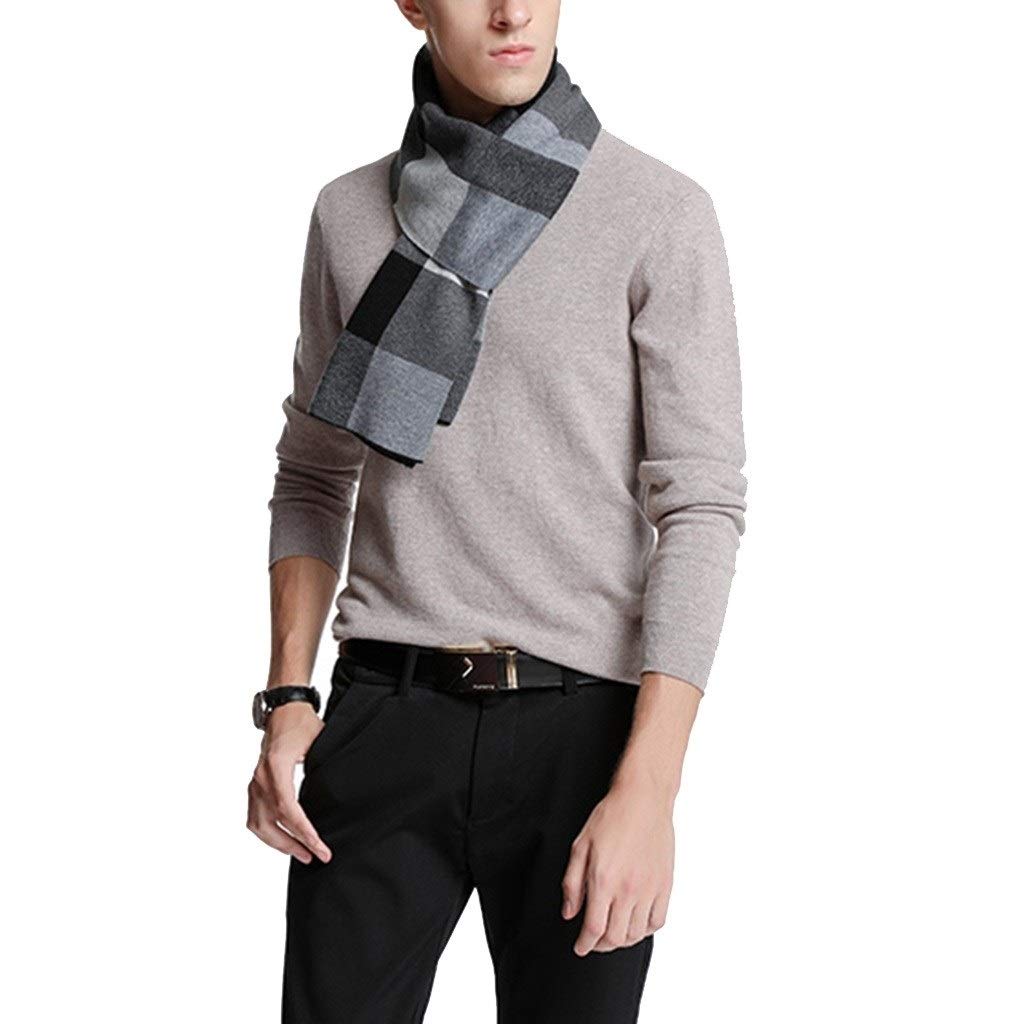 Sciarpa Uomo Sciarpa Uomo Invernale Grande,Sciarpa da Uomo Calda alla Moda in Autunno E Inverno, Sciarpa in Misto Lana Spessa, Morbida Sciarpa A Righe Lavorata A Maglia