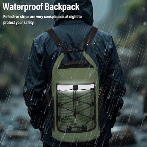Pimoys 25L Waterproof Roll-Top Backpack