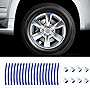 8Pcs Luminous Tire Valve Stem Caps for Car+20PCS Reflective Car Wheel Decorative Stripe Sticker,Illuminated Valve Stem Cover,Reflective Rim Stripe Decals,Car Accessories That Fit Most Cars(Blue)