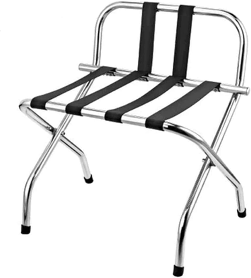 2 Pack- Folding Chrome Stainless Steel Luggage Rack with Back