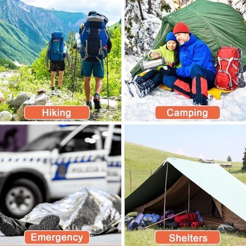 Image of 10 Pack Emergency Mylar Thermal Blankets - 84 inchx52 inch Durable Space Blankets for First Aid, Survival, Camping, Hiking, Car Emergency Kit, Outdoor Camping Gear