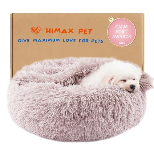 Himax Dog Beds for Small Dogs, Donut Dogs Beds with Blanket Attached, Calming Dog Bed Washable...