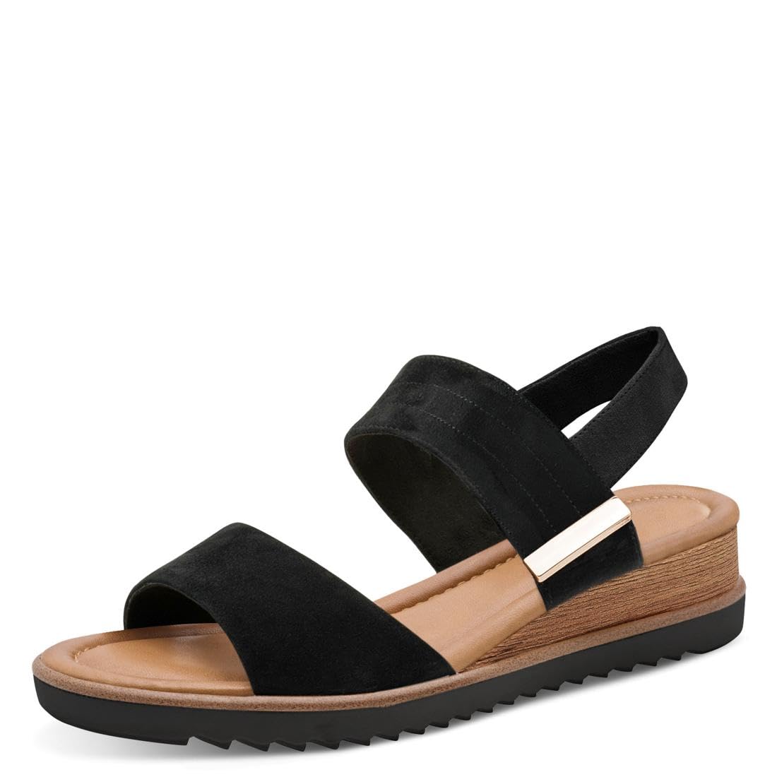 Tamaris Women’s sandal with wedge heel black 4 UK
