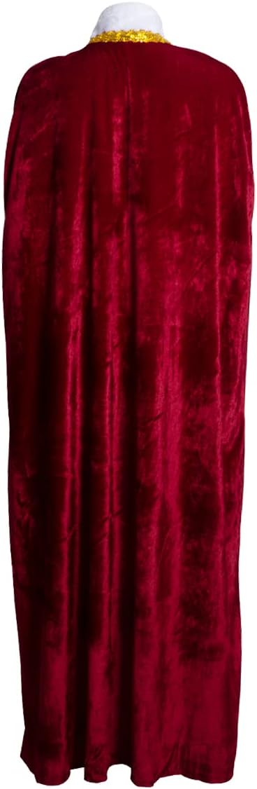 Medieval King Costume Royal Queen Velvet Robe with Golden Imperial Crown and Scepter
