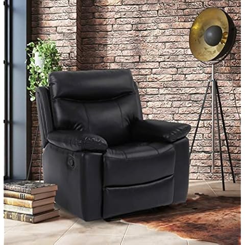 House of Velvet Leather Air Black Ronda Recliner Chair Cover