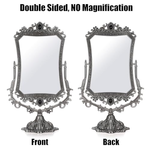 Espejo de maquillaje rectangular metálico con soporte miniatura 5