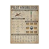 Pilot Knowledge Poster, Metall-Blechschild, Kunst, 