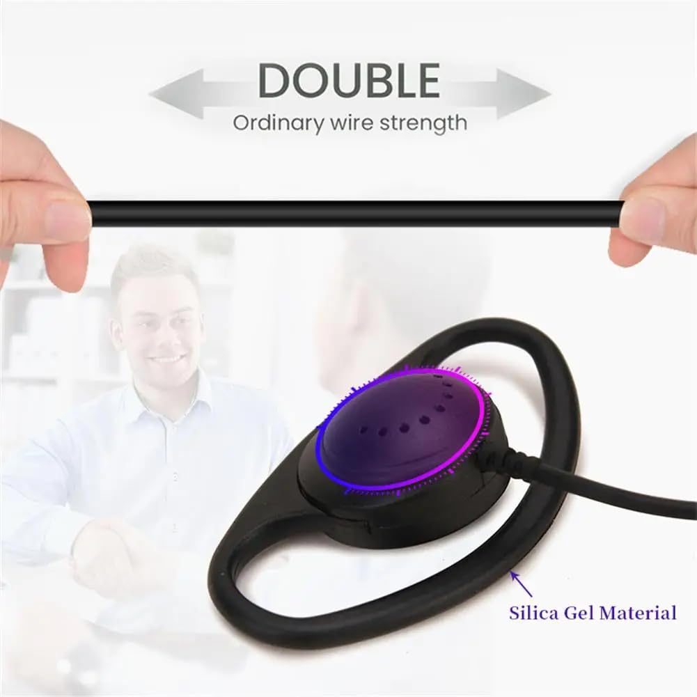 Cuffie mono a doppio canale a forma di G, jack 3,5 mm, 1 metro, per PC, Skype, VoIP