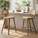 Utilizzo Multiscenico: Questi sgabelli alti sono dotati di un poggiapiedi incorporato e di pattini in plastica sul fondo per mantenere i pavimenti al sicuro, adatti a qualsiasi luogo come sala da pranzo, bar per la colazione, isola della cucina, sala da caffè, ristorante e bancone.