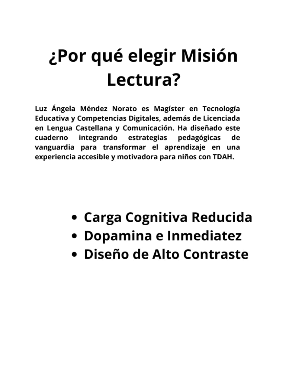 Misión Lectura: Mi Cuaderno de Bloques: Método de lectoescritura de alto contraste para niños con TDAH y desafíos de atención.