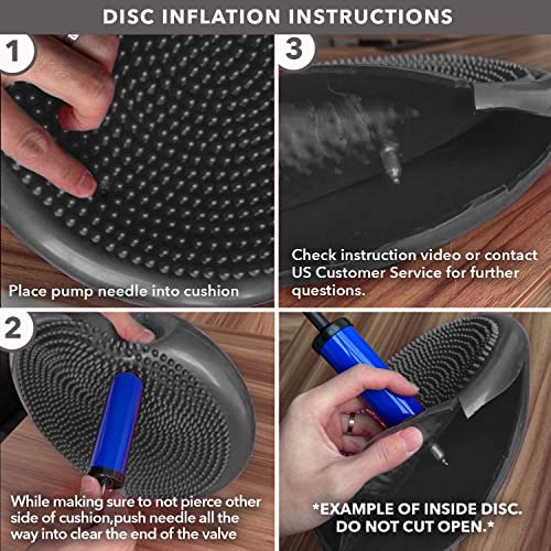 Image of JFIT Inflatable Balance Disc - 13 inch or 26 inch Large Wobble Cushion Trainer - Durable Exercise Balance Pad for Coordination, Stability, and Core - Home, Gym, and Pet Training