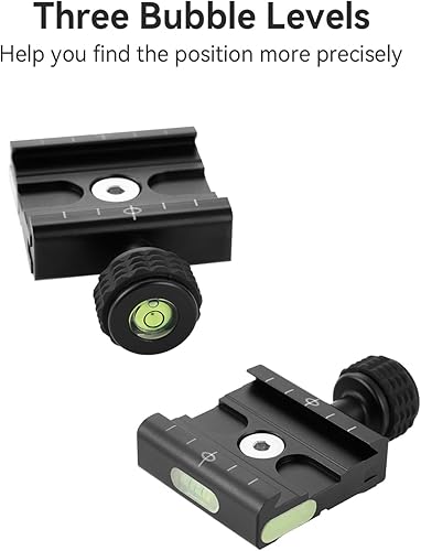 Miniatura 2 de UTEBIT Placa de liberación rápida Arca Swiss de 1.969 in, juego de adaptadores de abrazadera QR de aluminio con orificio de tornillo de 3/8 pulgadas